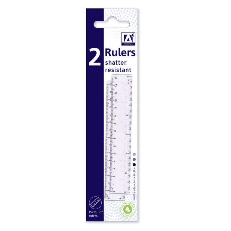 Règle incassable de 15 cm – Lot de 2