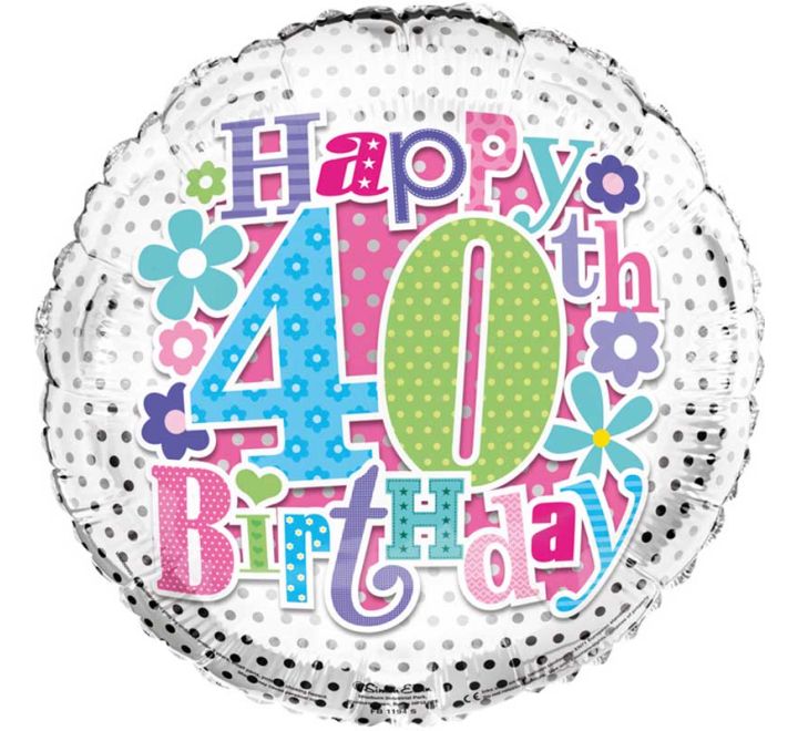 18IN 40TH BIRTHDAY FOIL BALLOON