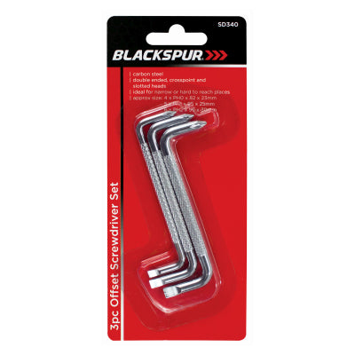 Jeu de 3 tournevis coudés Blackspur