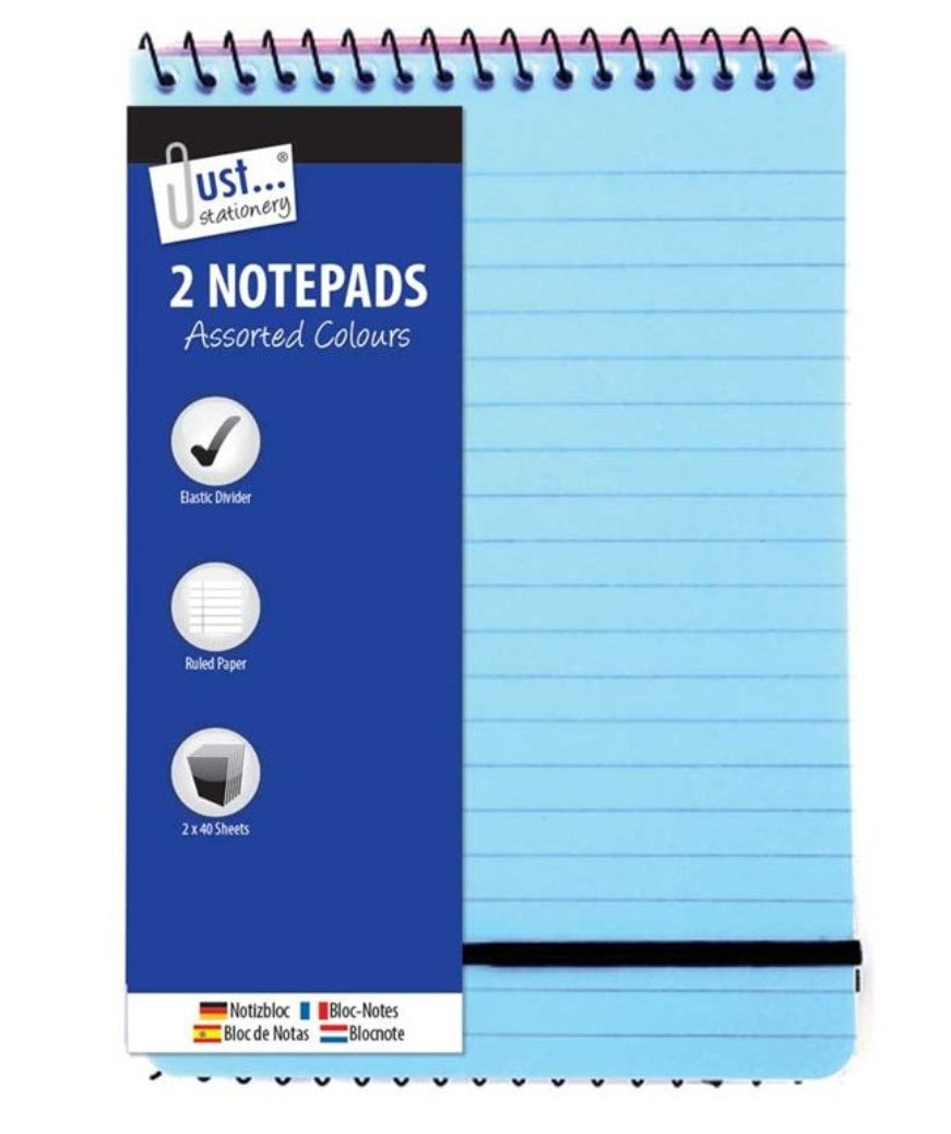 Just Stationery 2 Neon PP Cover Notebook 128x176mm (Pack 2)