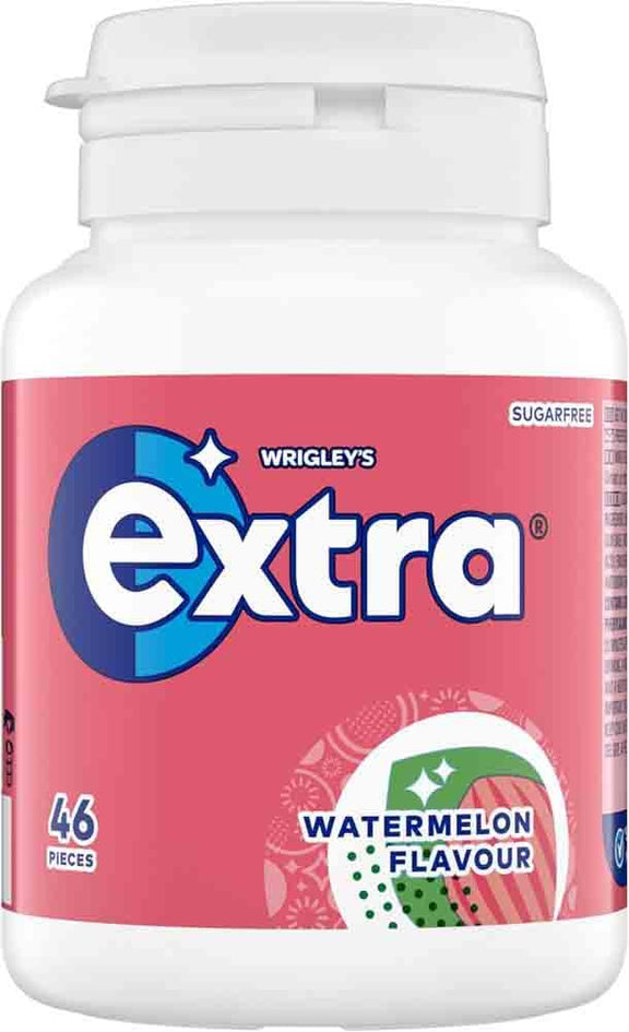 Bouteille de 46 Chewing-gums sans Sucre saveur Pastèque Extra