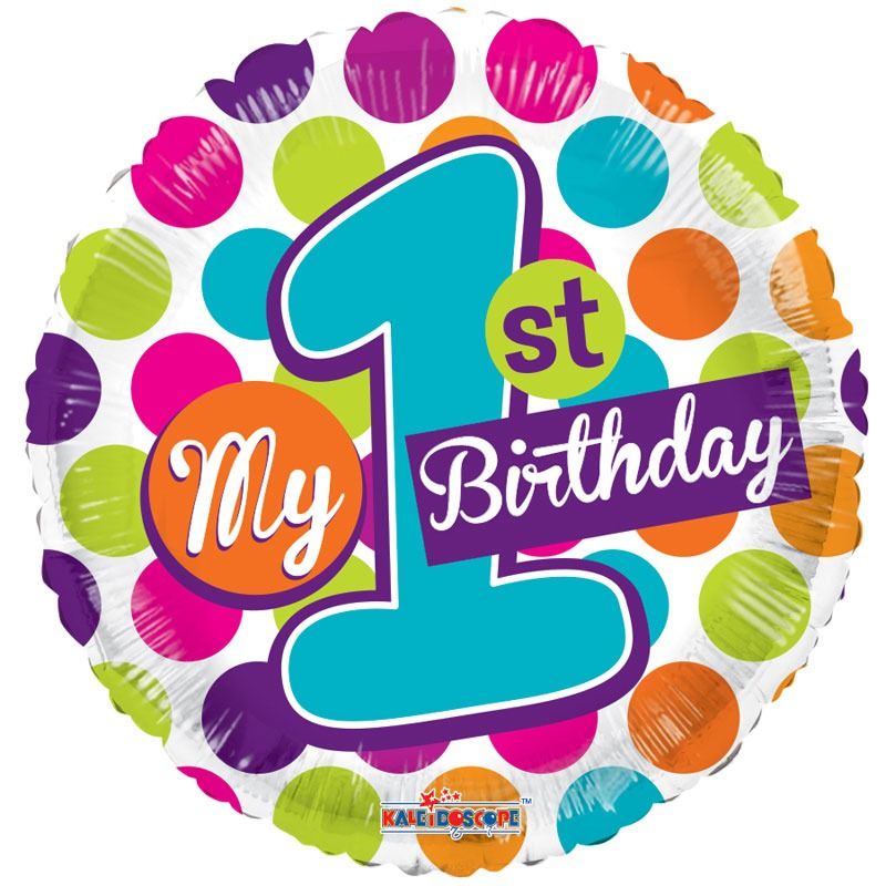 My 1st birthday Holographic Helium balloon 18in