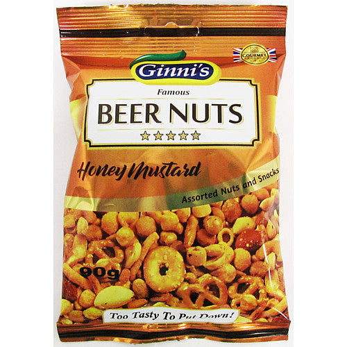 Ginni's Beer Nuts Honey & Mustard 10X90g