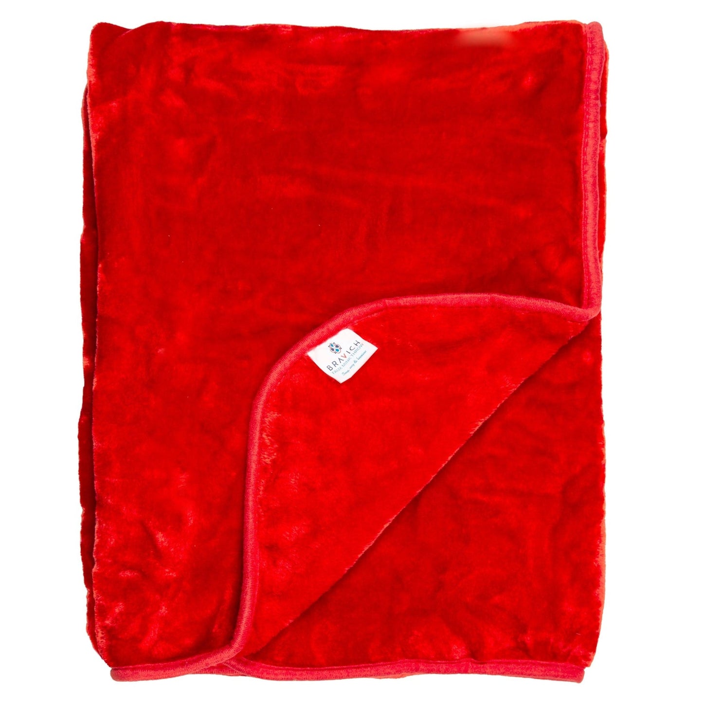 Bravich Couverture Polaire Super Douce en Fausse Fourrure de Vison, Grande Couverture Chaude et Moelleuse pour Lit et Canapé. Épaisse Couverture en Fausse Fourrure pour la Maison - 150x200cm - Rouge