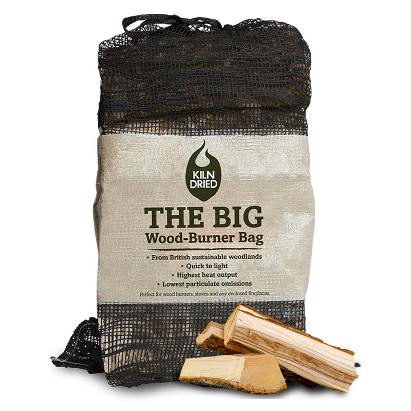 Green Olive Firewood Olive Big Wood Burner Bag 40L, log fuel, firewood bag, kiln dried logs