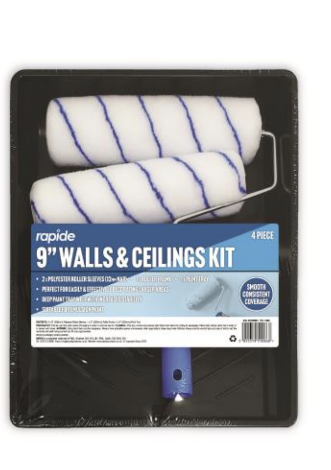 RAPIDE 9" Paint Roller WALL & CEILINGS KIT - 4PC