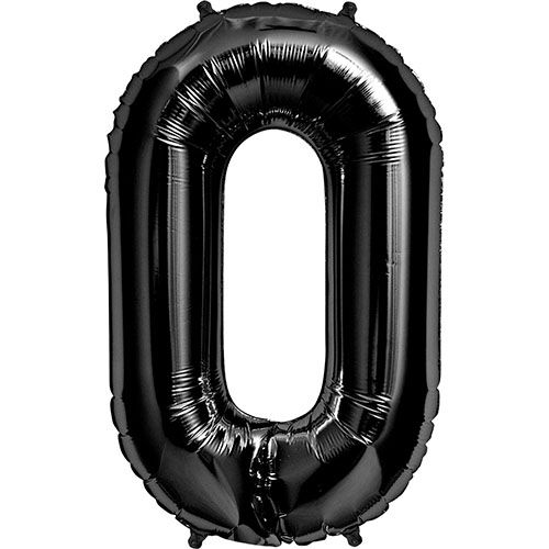 Ballon Géant Noir N°0 en Aluminium Hélium 34 po