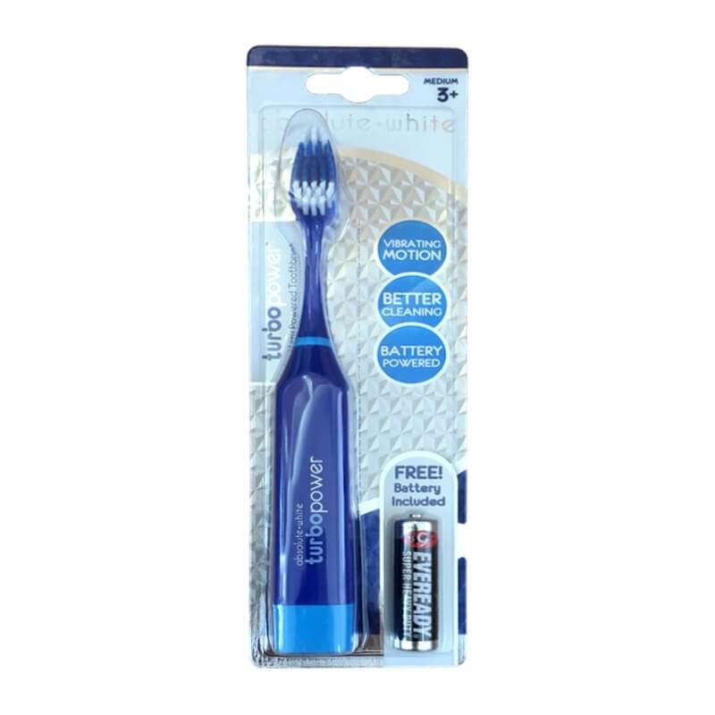 Absolute White Turbo Power Battery Powered Toothbrush