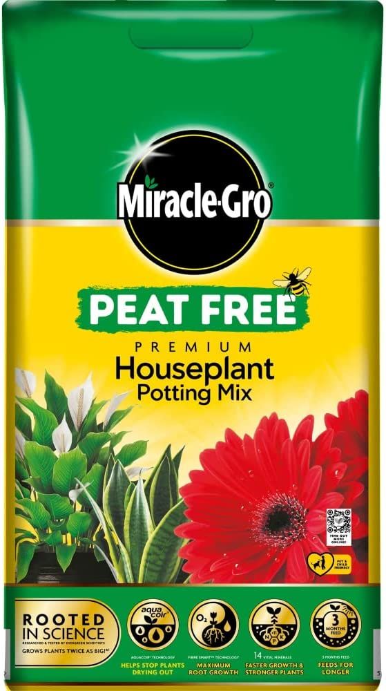 Terreau Miracle-Gro Premium sans tourbe pour plantes d'intérieur 10L