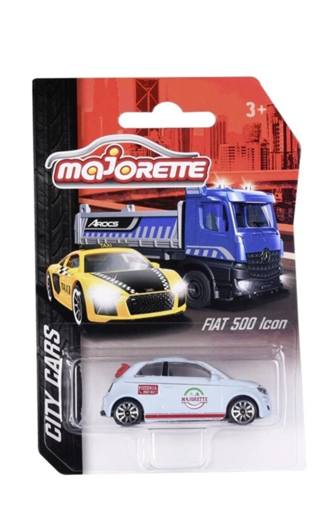 Majorette 212057500 - City Cars - Fiat 500 Icon - Pizzeria Majorette -