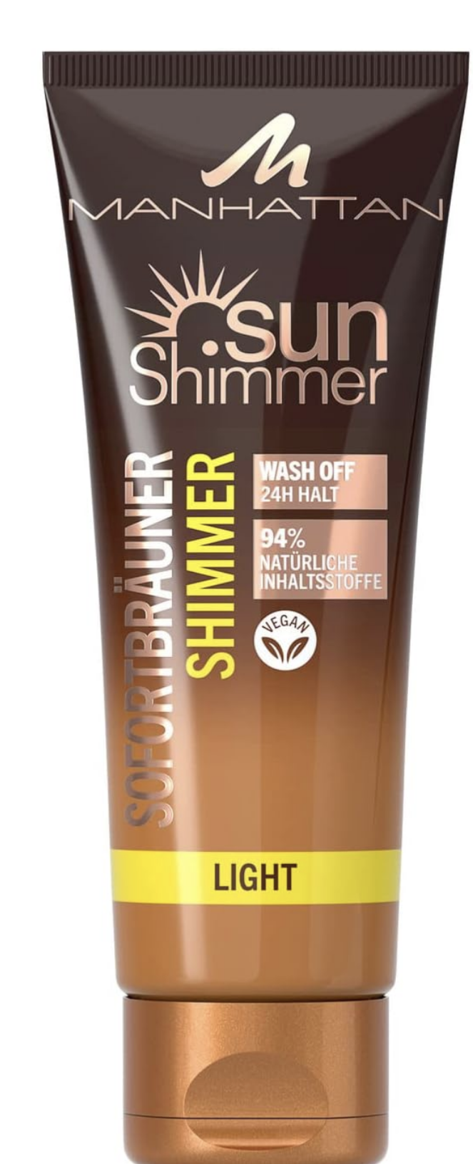 Manhattan Sunshimmer Autobronzant Instantané Pailleté Clair pour un Bronzage Impeccable Tenue jusqu'à 24h 125ml
