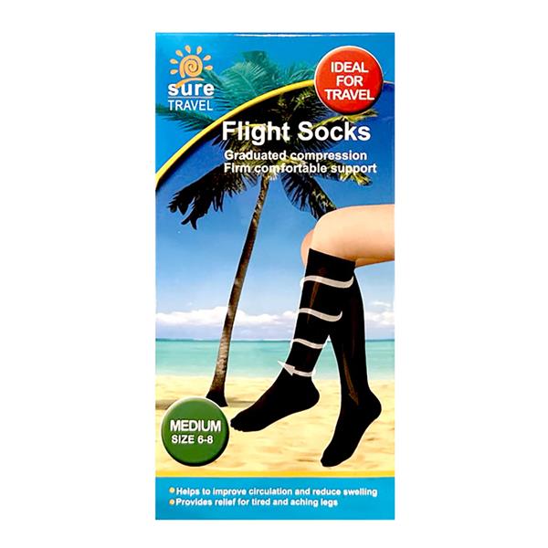 SURE TRAVEL FLIGHT SOCKS MEDIUM SIZE 6-8