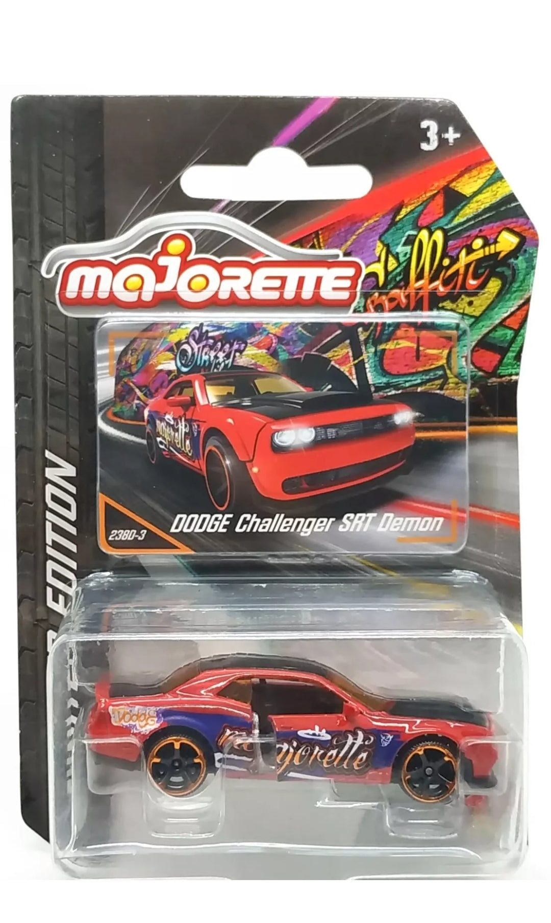 Majorette Dodge Challenger SRT Demon Series 11 Graffiti Red 1:66 3"