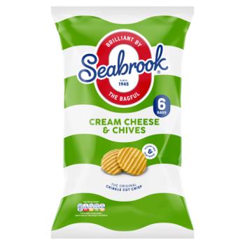 Seabrook Crème Fraîche et Ciboulette Les Chips Originales Ondulées 6 x 25g