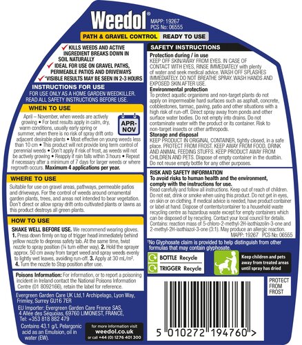Weedol Path/Gravel Weedkiller Ready To Use 1L Glyphosate Free