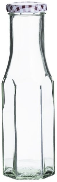 Kilner Hex Twist Red Top bottle Clear 250ml
