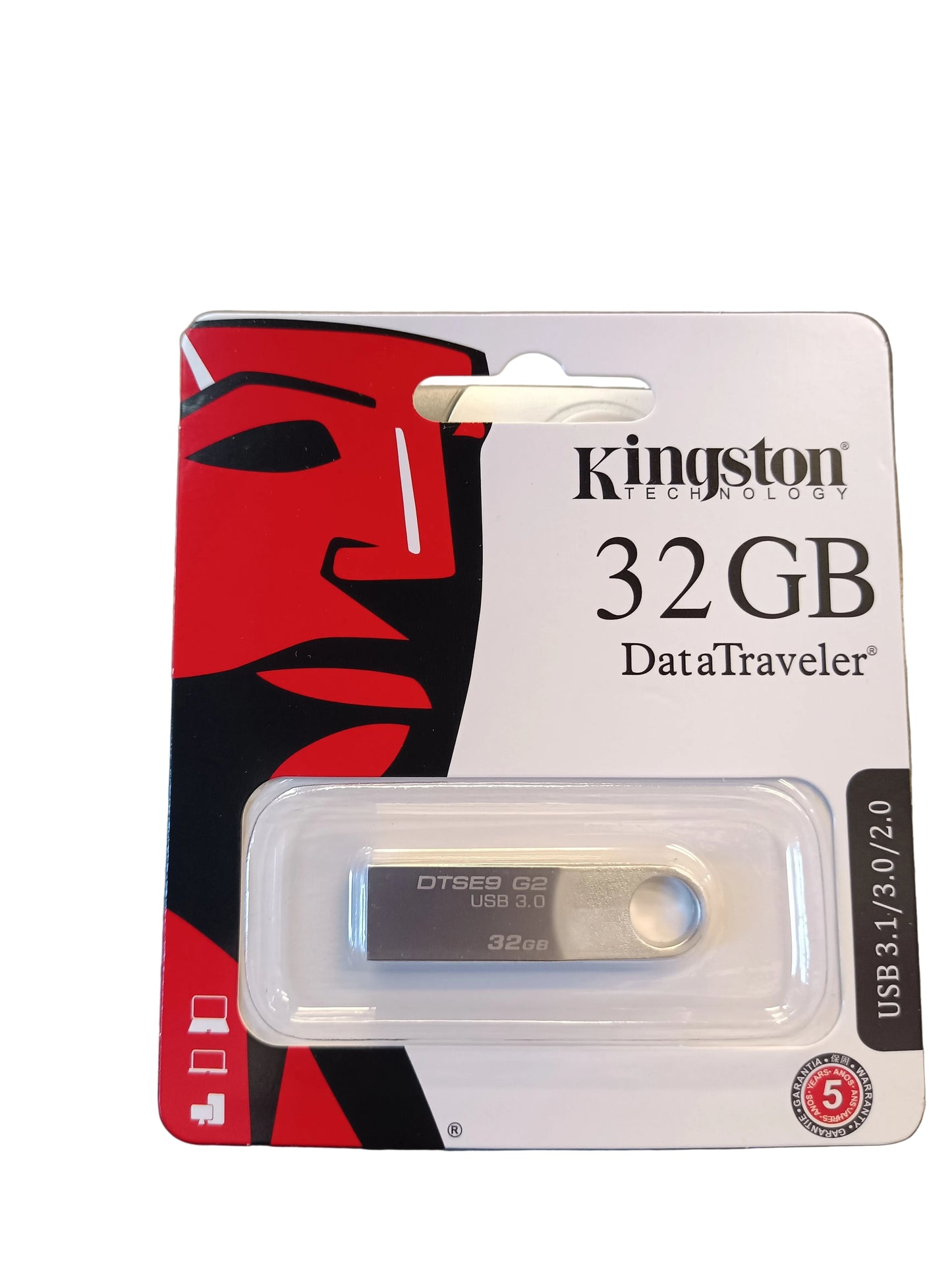 Kingston Technology DTSE9G2/32GB Data Traveler SE9 G2 32 GB USB 3.0 (Windows/Mac), Metal Casing, Silver