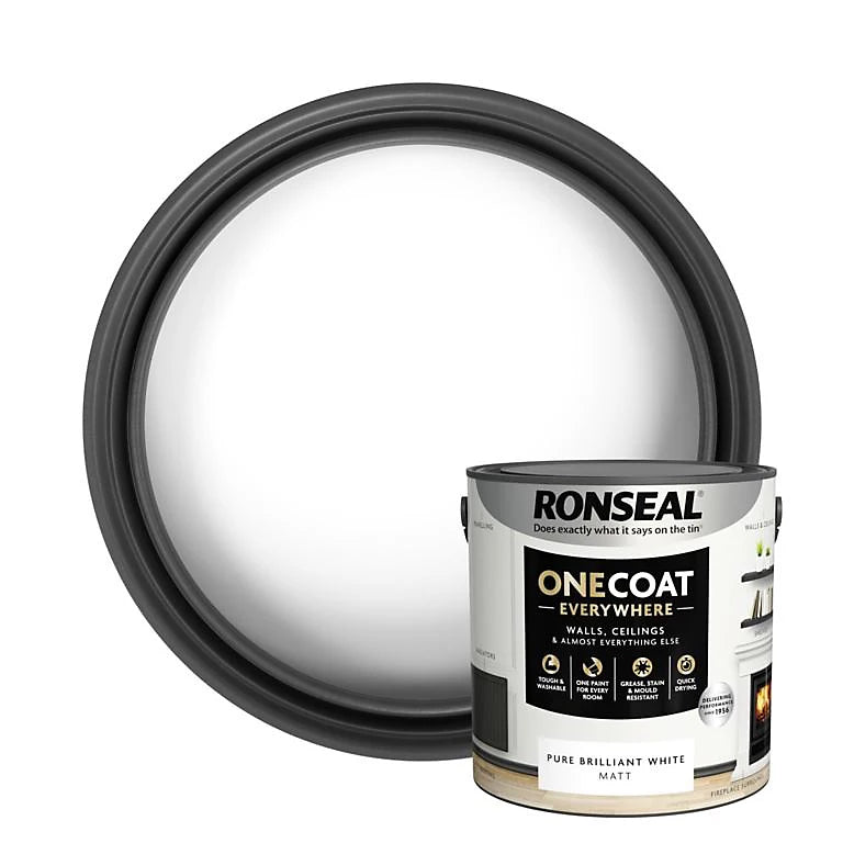 Ronseal One Coat Evrywhere Matt Paint 2.5L White