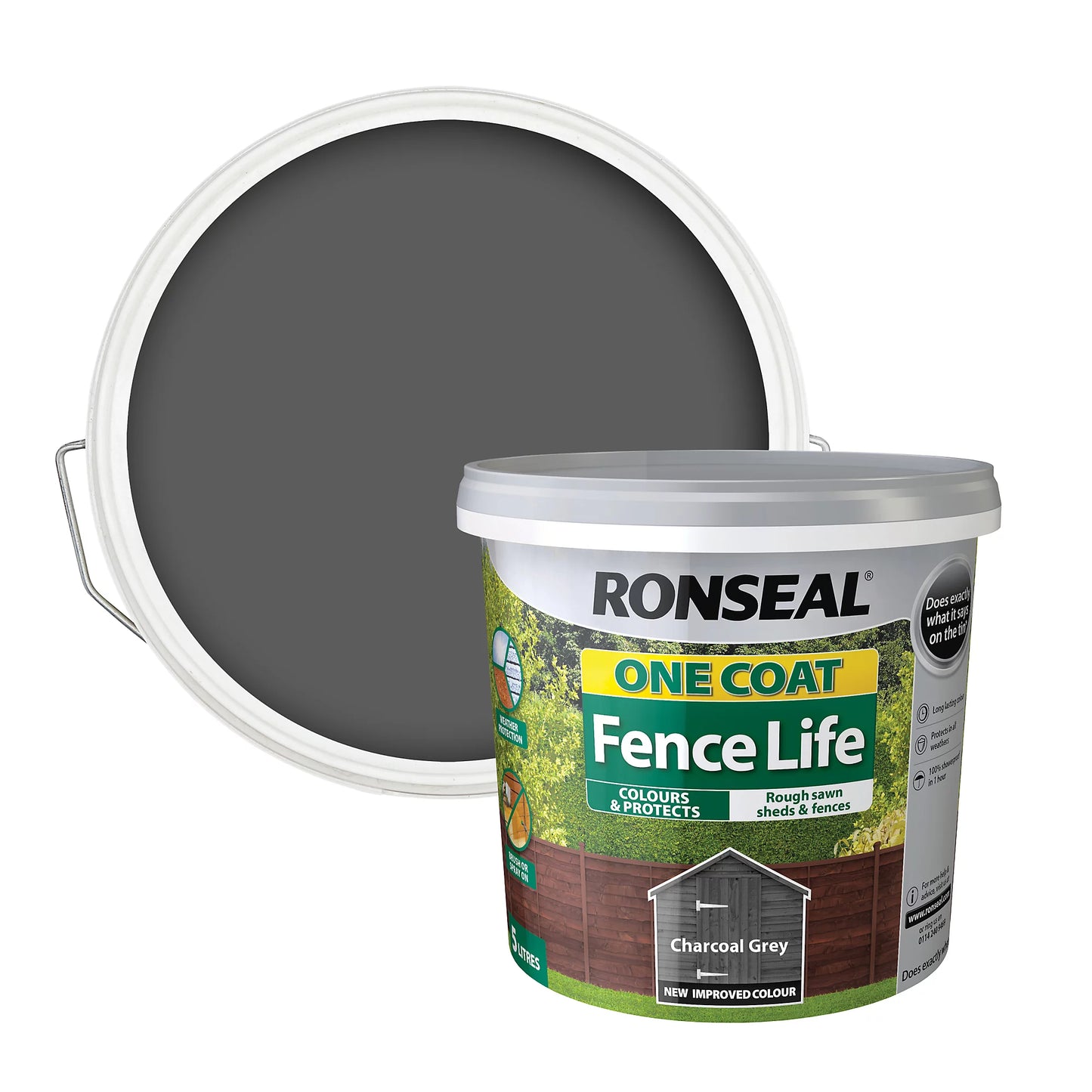 RONSEAL FENCE LIFE CHARCOAL GREY 5L