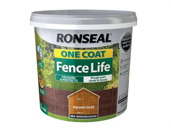 Ronseal Peinture pour clôture monocouche - 5 litres - Doré récolte