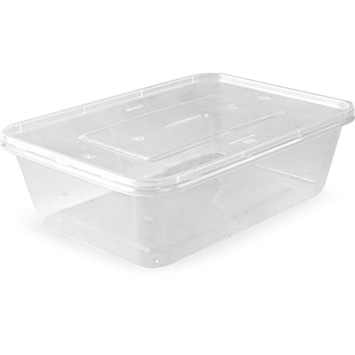FOOD CONTAINERS & LIDS PLASTIC RECTANGULAR 5PC 750ML