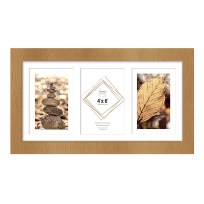 Cadres photo - Effet bois 3 ouvertures - 10x15 cm