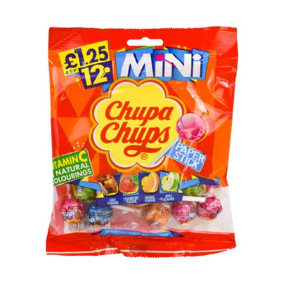 Mini sucettes Chupa Chups paquet de 12 à prix de vente conseillé de 1,25 £