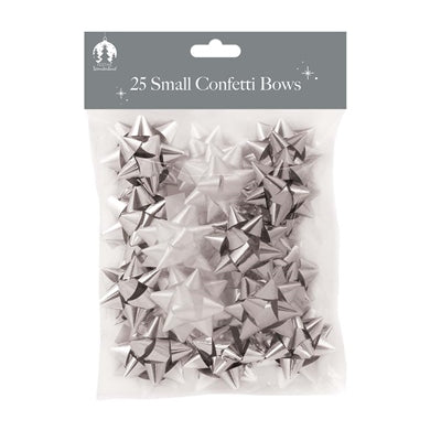 Bows XMAS 25 Small Confetti, Silver & White