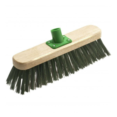Tête et manche de balai en bois complets 30 cm PVC vert