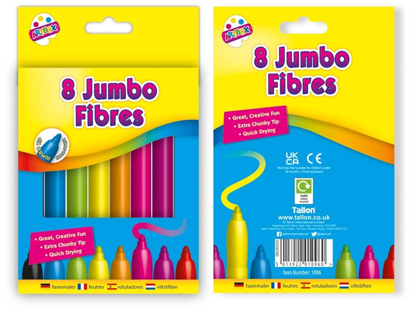 8 Crayons de Couleur Géants dans Trousse