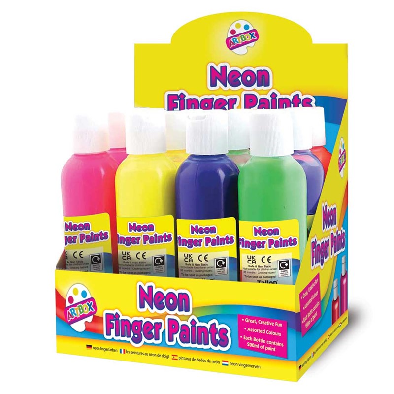 Peintures au doigt fluo 200 ml