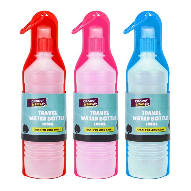 Bouteille d'eau de voyage pour chien 500 ml