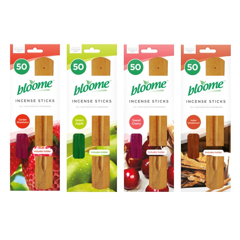 Bâtonnets d'encens et support parfumés assortis (paquet de 50)