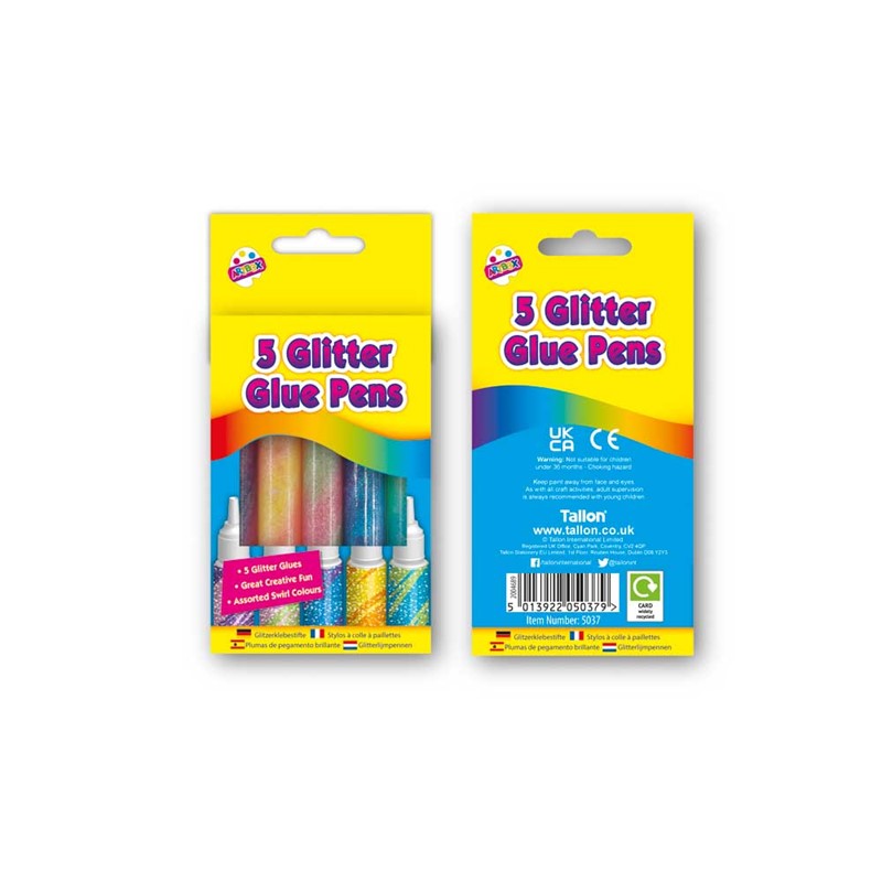 5 Swirl Glitter Glue Pens