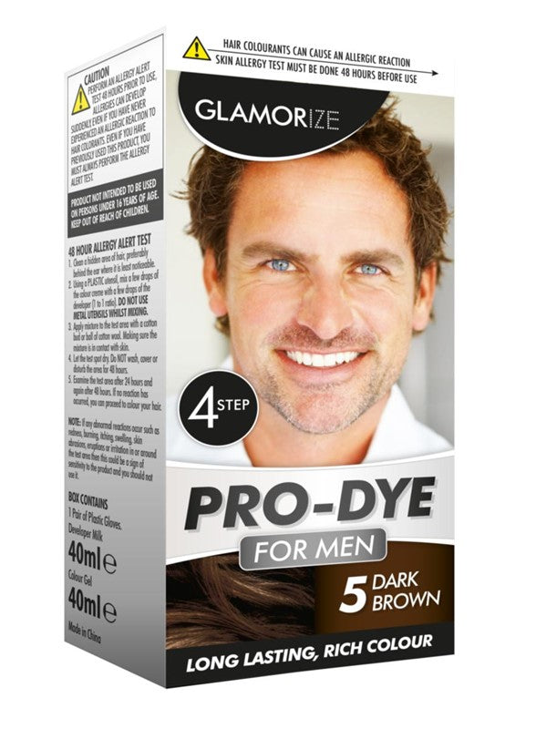 Glamorize Mens Dark Brown Hair Dye No.5 1pk