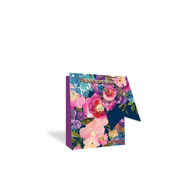 Sac cadeau - Motifs floraux roses - Petit modèle