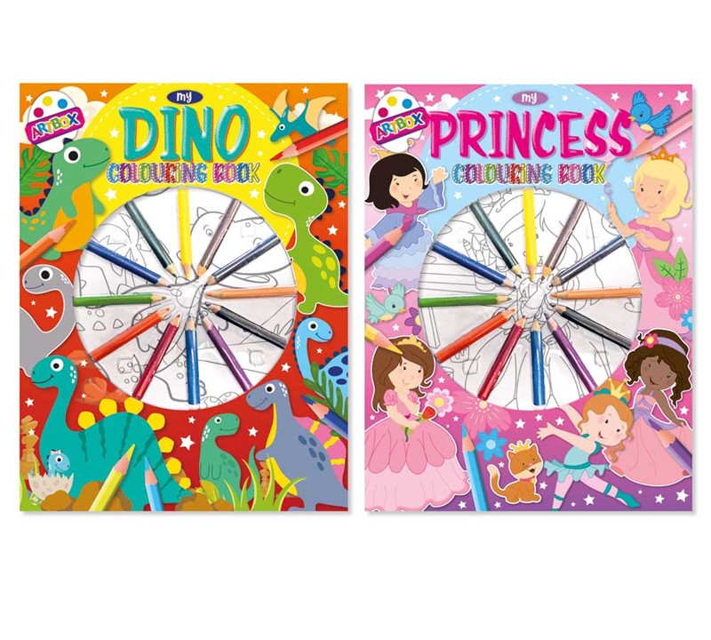Livre de coloriage et crayons de couleur