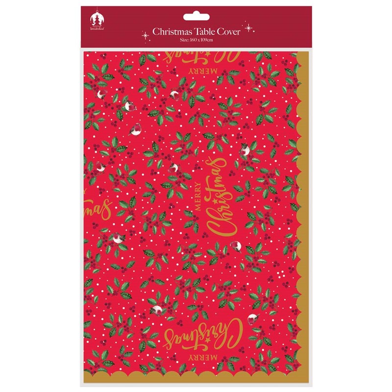 Party XMAS Paper Table Cover - Trad 109x160cm