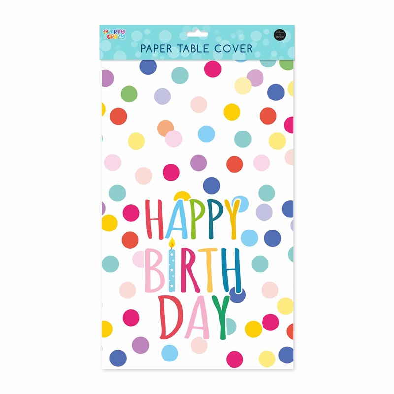 Nappe 110 x 160cm motif joyeux anniversaire