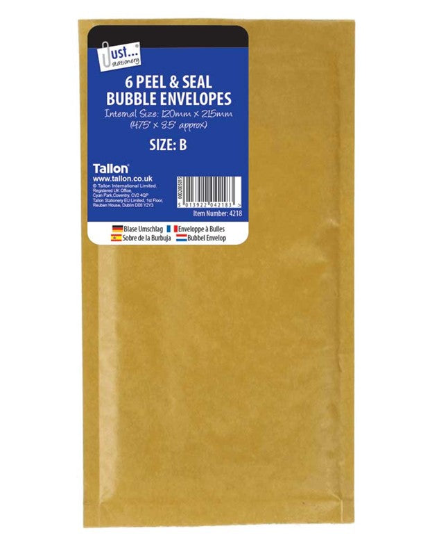6 Enveloppes bulle taille B 120 x 215