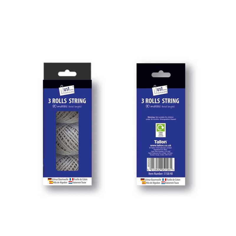 3 pelotes de ficelle blanche