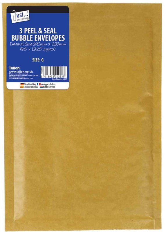 3 enveloppes à bulles Taille G 240 x 335