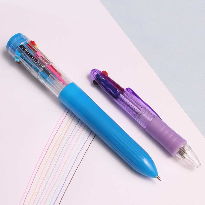 2 x stylos multicolores : 10 couleurs et 4 couleurs