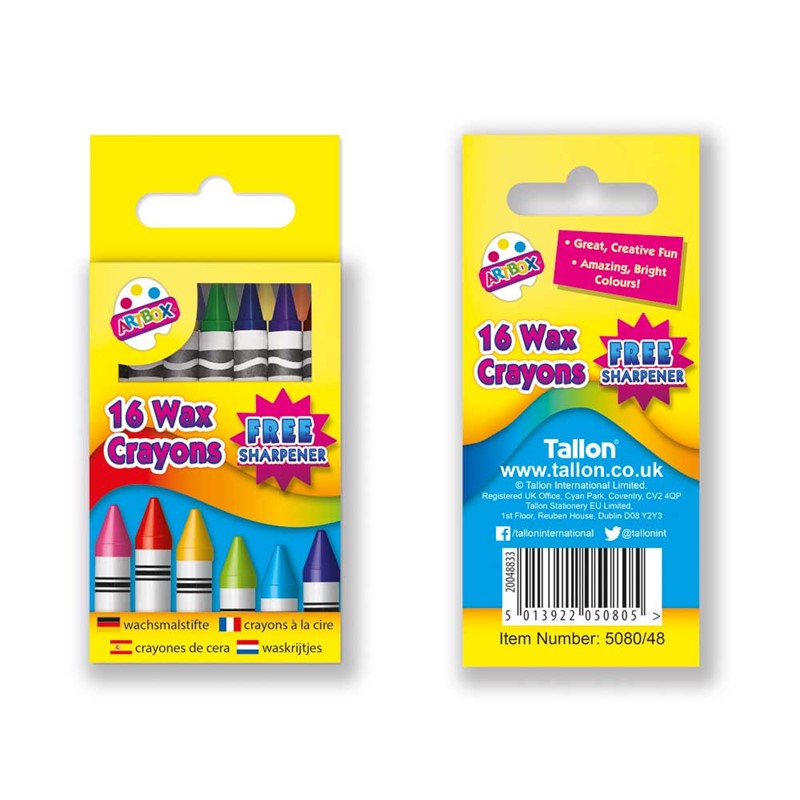 16 crayons de cire en boîte suspendue