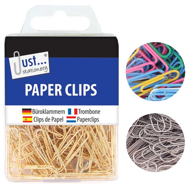 Just Stationary Paper Clips Assorted, Approx. 120