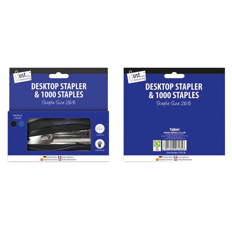 Just Stationery 6185 Large Stapler With 1000 Staples Size 26/6