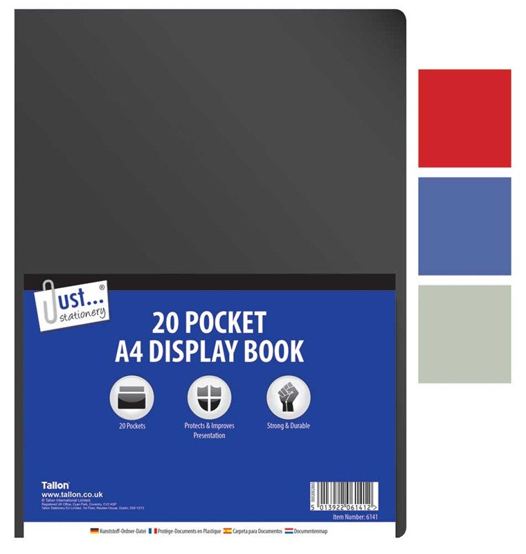Porte-documents A4 20 pochettes coloris assortis
