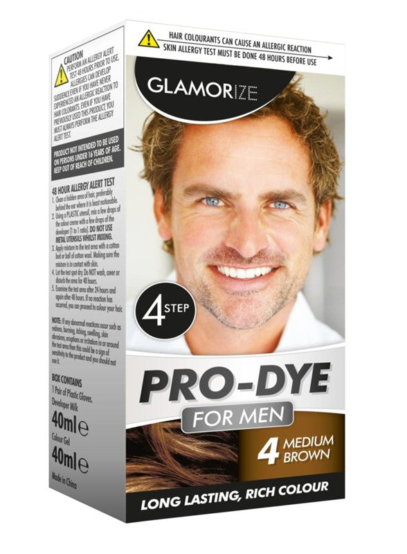 Glamorize Men’s Medium Brown Hair Dye No.4 1pk