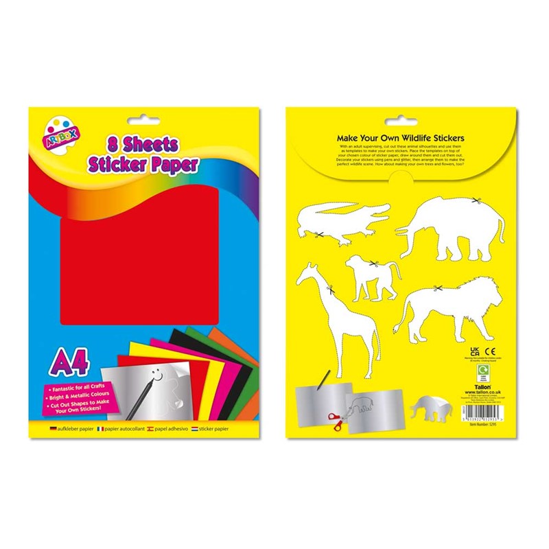 Papier autocollant à peler et sceller, paquet de 8