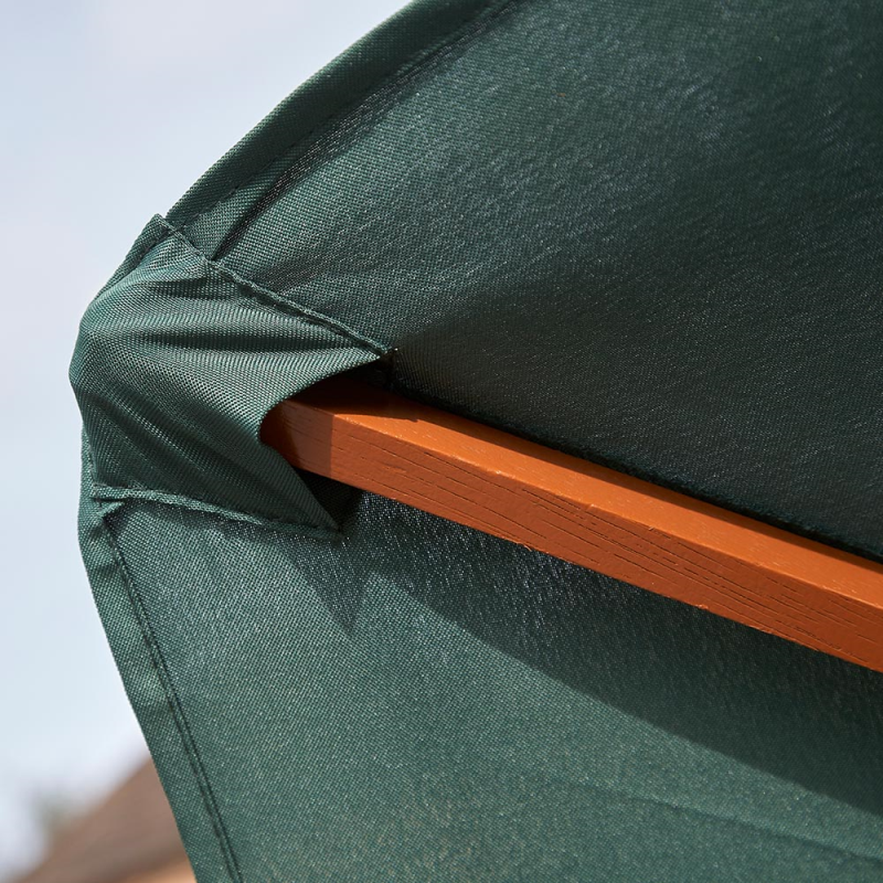 PARASOL DE JARDIN VERT EN BOIS 2,4 M